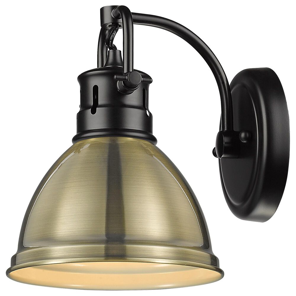 Golden Lighting Duncan 1-Light Bath Vanity in Matte Black and Aged Brass, , large