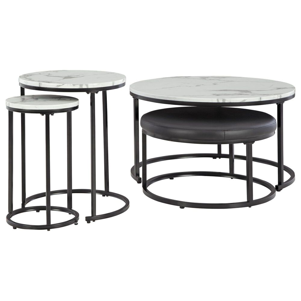 Ashley Jusmour 4-Piece Occasional Nesting Table Set in Black and White, , large