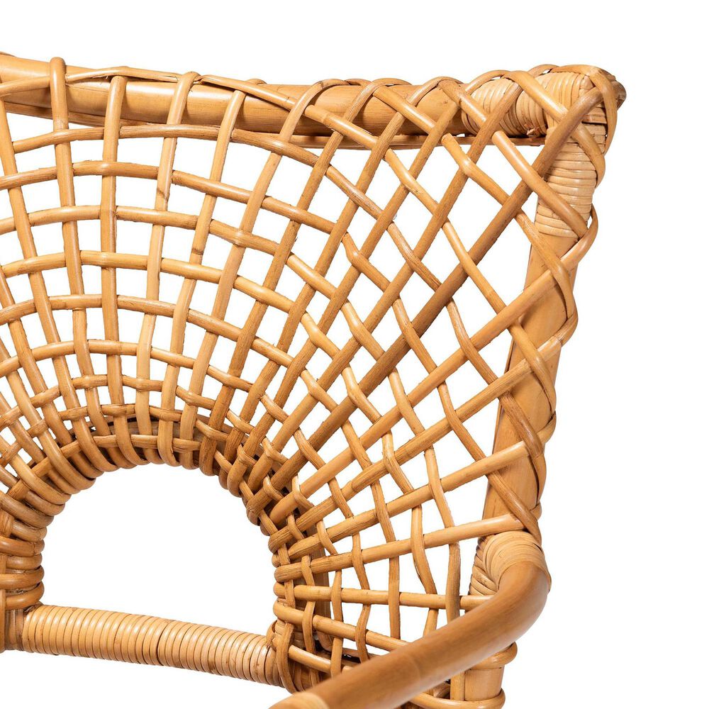 Baxton Studio Mamba Arm Chair in Light Honey, , large