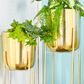 Maple and Jade Dome Indoor/Outdoor Planter with Removable Stand in Polished Gold (Set of 2), , large