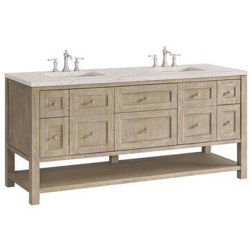 James Martin Vanities Breckenridge 72" Double Vanity in Whitewashed Oak with 3 cm Eternal Jasmine Pearl Quartz Top, , large