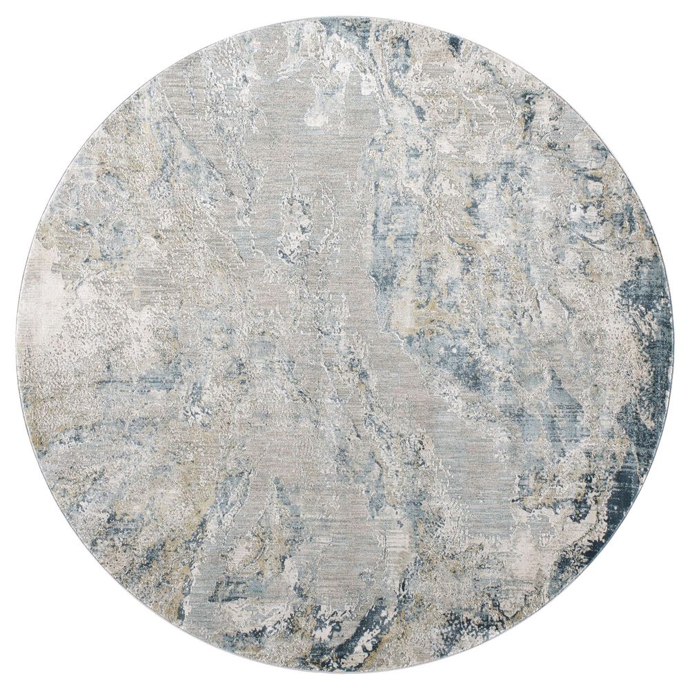 Surya Brunswick Dusty Sage, Taupe, Light Gray, White, Pale Blue, Olive, Teal, Light Sage and Navy 7&#39;10&quot; Round Area Rug, , large