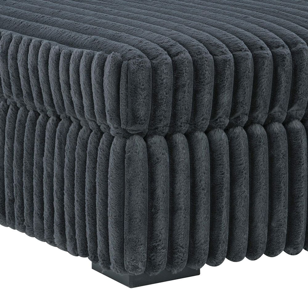 Ashley Midnight-Madness Oversized Ottoman in Gunmetal, , large