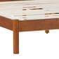 Walker Edison Cama Queen Platform Bed with Slatted Headboard in Brown, , large