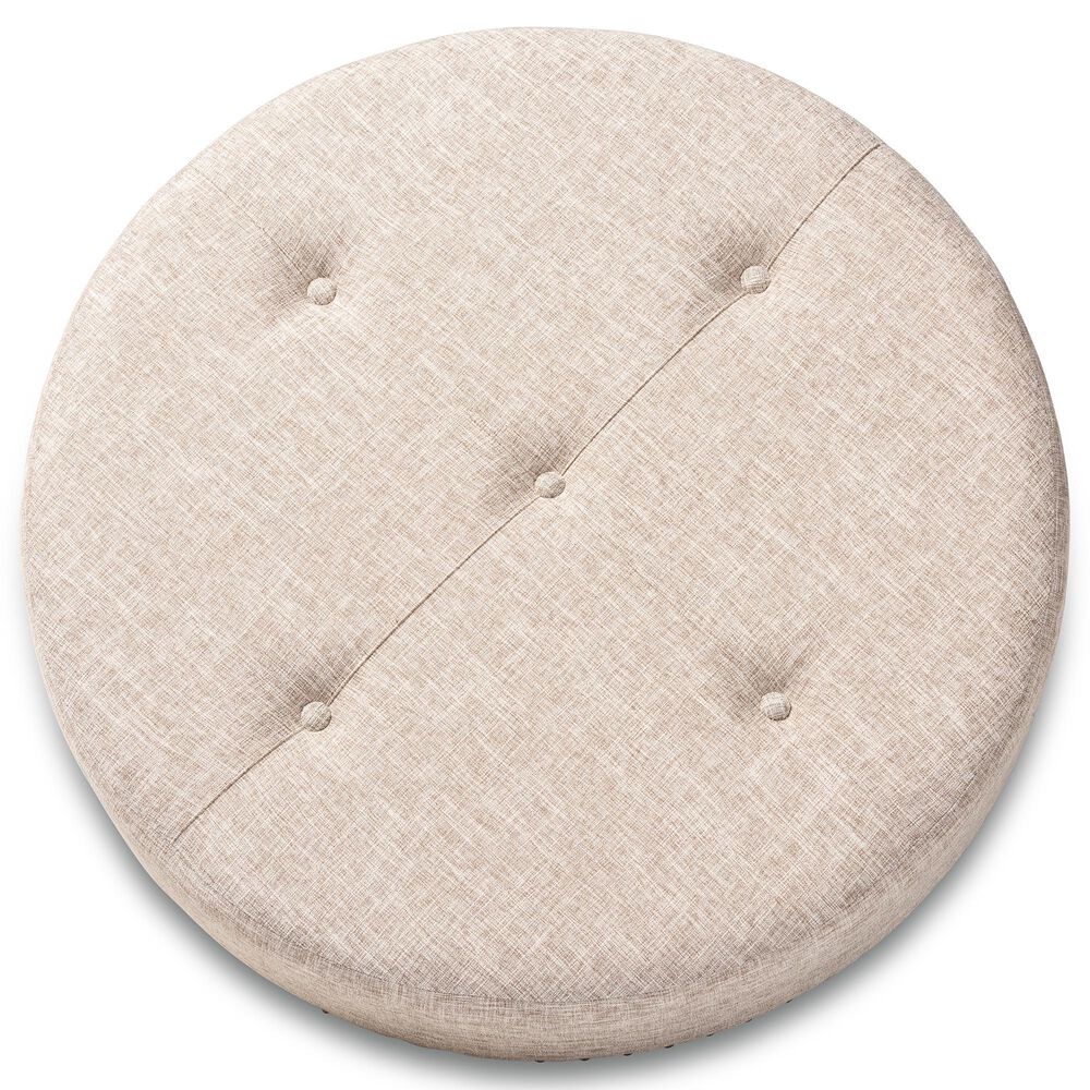 Baxton Studio Vinet Cocktail Ottoman in Beige, , large