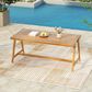 Hearth and Haven Outdoor 71" Rectangular Dining Table in Teak - Table Only, , large