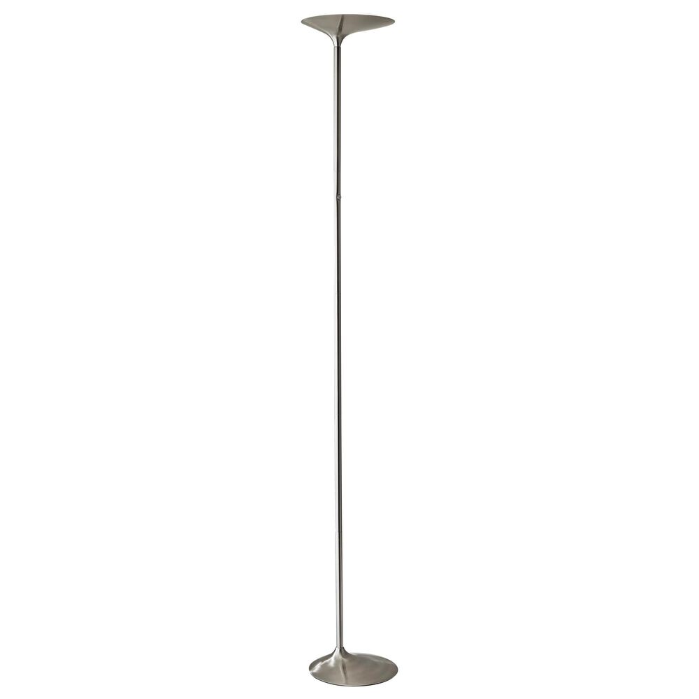 Adesso Kepler LED Torchiere in Brushed Steel, , large