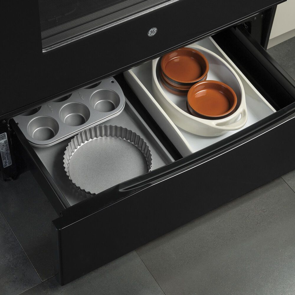 GE Appliances 2-Piece Kitchen Package with 30&#39;&#39; Electric Range and Sensor Microwave Oven in Black, , large