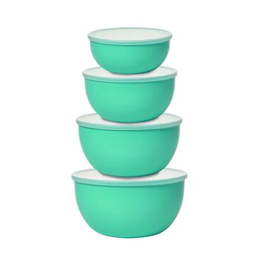 KitchenAid 4-Piece Meal Prep Bowl Set with Lids in Aqua Sky, , large