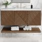 James Martin Vanities Marcello 48" Single Bathroom Vanity in Chestnut with 3 cm Arctic Fall Solid Surface Top and Rectangular Sink, , large