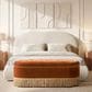 Jennifer Taylor Home Archie Puffy Grounded King Upholstered Platform Bed in Oatmeal Light Beige, , large