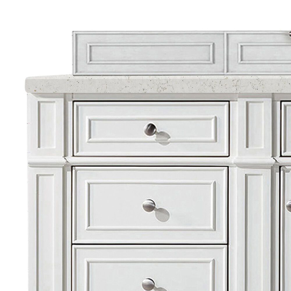 James Martin Vanities Bristol 60" Single Bathroom Vanity in Bright White with 3 cm Lime Delight Quartz Top and Rectangular Sink, , large