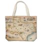 Xplorer Maps Texas Map Canvas Tote Bag in White and Brown, , large