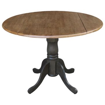 International Concepts Traditional 42" Drop Leaf Dining Table in Hickory and Washed Coal, , large