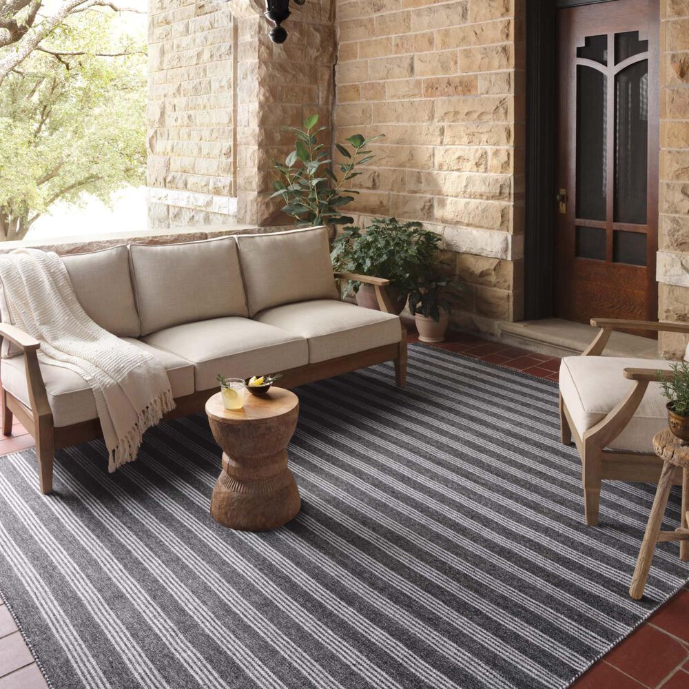 Magnolia Home Charlie Charcoal and Grey 8&#39;6&quot; x 11&#39;6&quot; Indoor/Outdoor Area Rug, , large