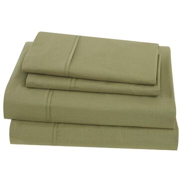 Pem America Classic Cotton 4-Piece Queen Sheet Set in Olive Green, , large