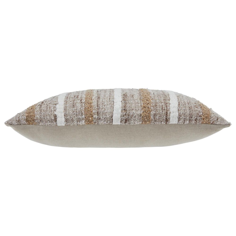 Ashley Benish 14&quot; x 22&quot; Lumbar Throw Pillow in Tan, Brown and White, , large
