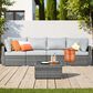 HOMLUX 5-Piece Patio Conversation Set with Grey Wicker in Gray, , large