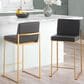 Lumisource Fuji High Back Counter Stool with Grey Faux Leather Cushion in Gold (Set of 2), , large