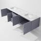 Lexora Home Geneva 80" Double Bathroom Vanity in Dark Grey with 2 cm White Carrara Marble Top and Rectangular Sinks, , large