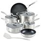 Circulon 10-Piece Nonstick Cookware Set with Bonus Slotted Turner in Stainless Steel, , large