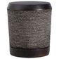 Hearth and Haven Outdoor Side Table with Braided Cord Design and Vintage Trim in Dark Brown, , large