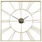Maple and Jade Open Frame Square Decorative Wall Clock in Polished Gold, , large