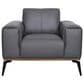 37B Pietro Stationary Leather Chair in Gray, , large