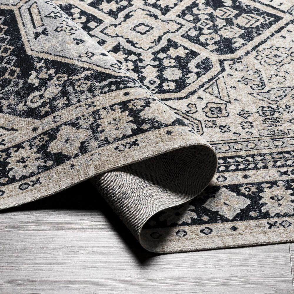 Surya Lavadora 2&#39;7&quot; x 7&#39;3&quot; Black, Blue, Cream and Gray Runner, , large