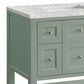 James Martin Vanities Breckenridge 36" Single Bathroom Vanity in Smokey Celadon with 3 cm Eternal Jasmine Pearl Quartz Top and Rectangular Sink, , large
