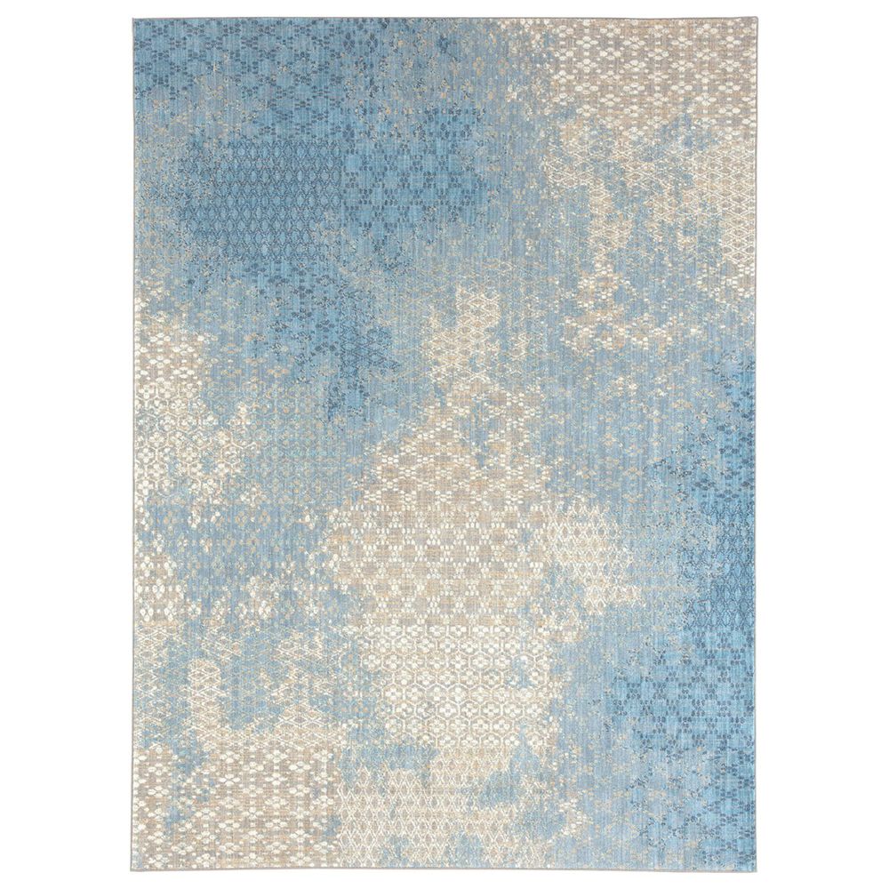 Karastan Elements Mesmerize 91213-60110 9"6" x 12"11" Aqua Area Rug, , large