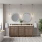 James Martin Bristol 72" Double Bathroom Vanity Cabinet in Whitewashed Walnut, , large