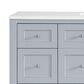 James Martin Vanities Breckenridge 60" Single Bathroom Vanity in Serenity Blue with 3 cm White Zeus Quartz Top and Rectangular Sink, , large