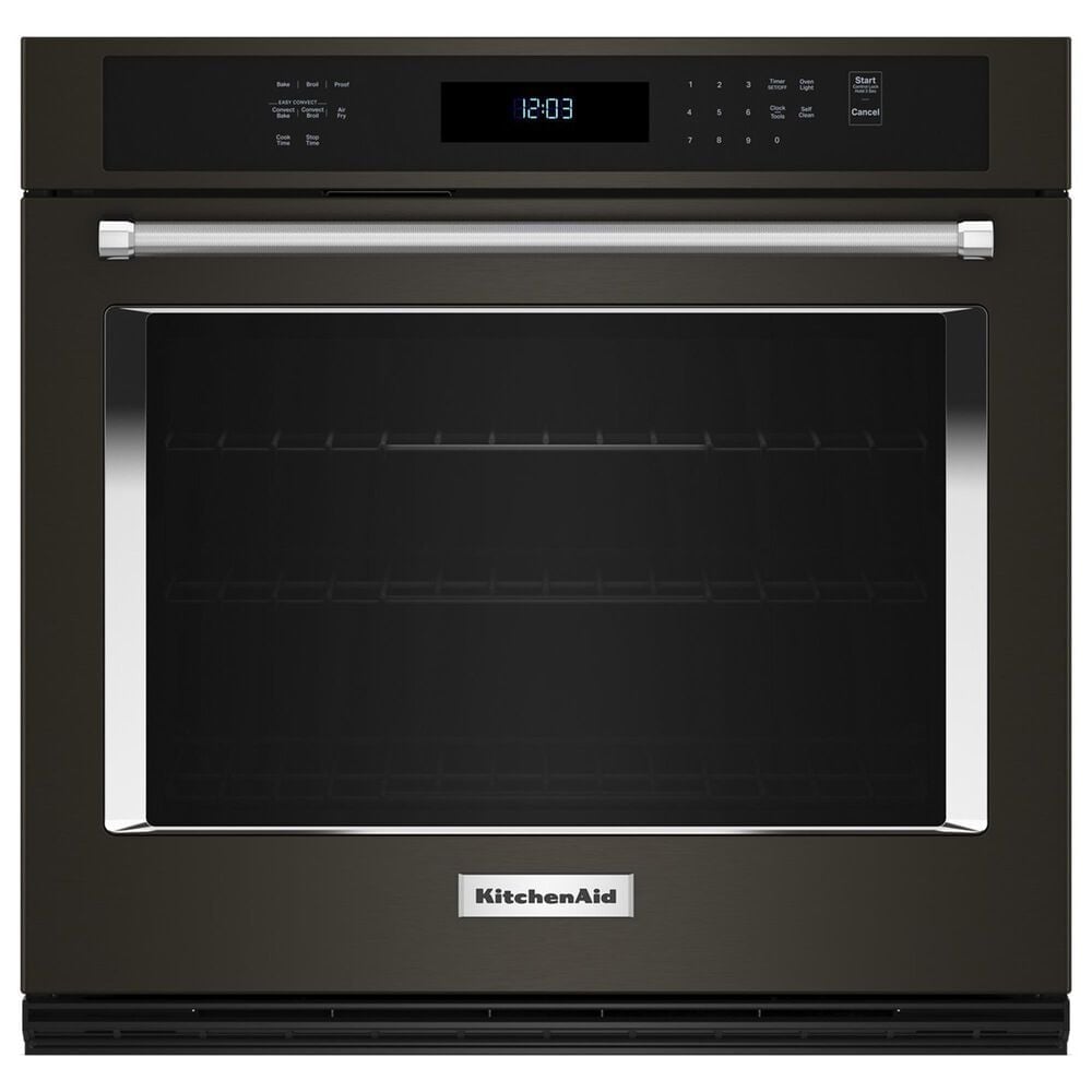 KitchenAid 27" Single Wall Oven with Air Fry Mode in Black Stainless Steel and PrintShield, , large