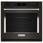 KitchenAid 27" Single Wall Oven with Air Fry Mode in Black Stainless Steel and PrintShield, , large