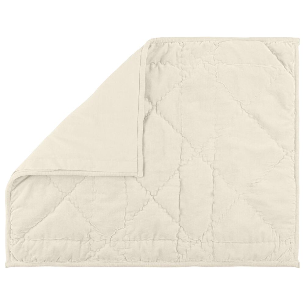 Timberlake 2-Piece Velvet Twin Quilt Set in Cream, , large