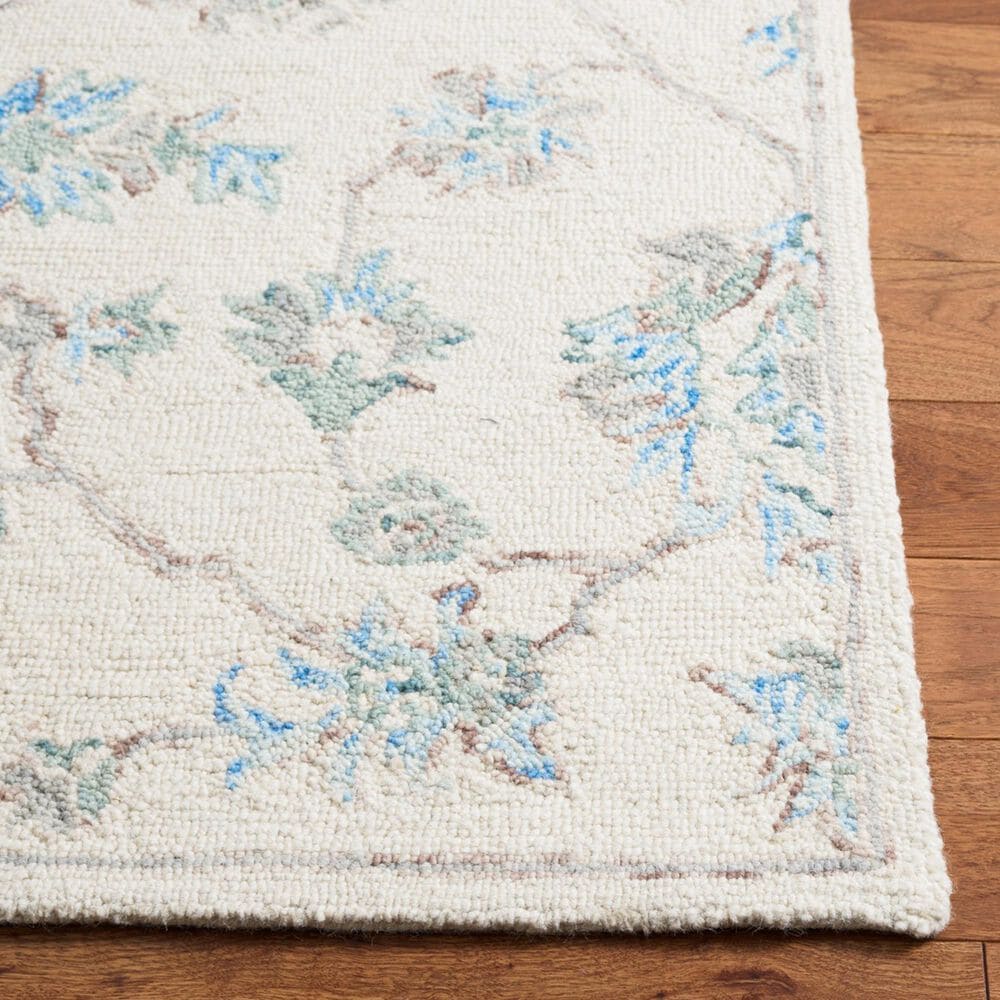 Safavieh Micro-Loop Oriental 2&#39;3&quot; x 7&#39; Ivory and Grey Runner, , large