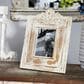 Maple and Jade Vintage Hand-Carved Flower Photo Frame in Whitewashed and Natural Brown, , large