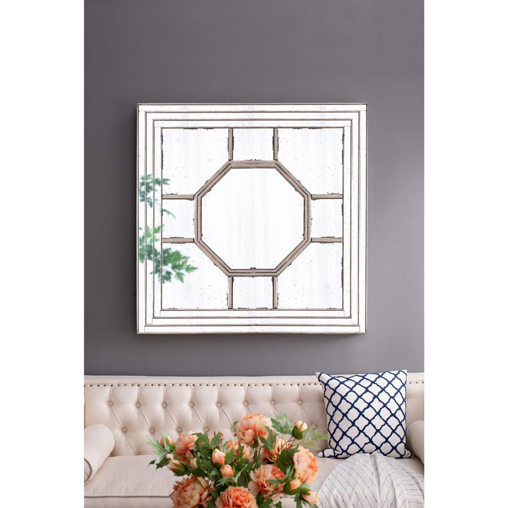 A&amp;B Home Irving Wall Mirror in Sliver and Weathered Gold, , large