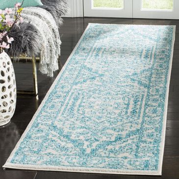 Safavieh Adirondack ADR108G 2"6" x 8" Ivory and Teal Runner, , large
