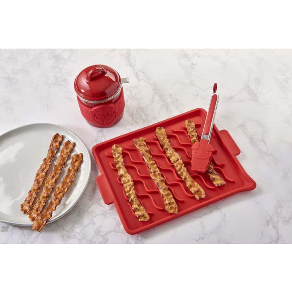 Talisman Designs Microwave Bacon Tray in Dark Red, , large