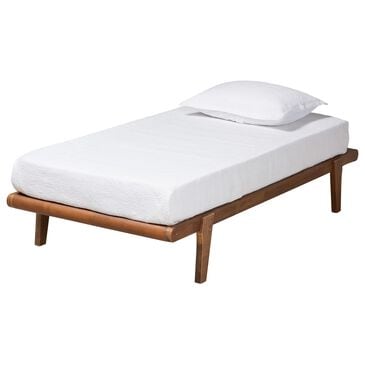 Baxton Studio Kaia Twin Platform Bed Frame in Walnut Brown, , large