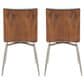 Lumisource Mason Contemporary Dining/accent Chair with Swivel in Stainless Steel, Walnut Wood, and Green Fabric - Set of 2, , large