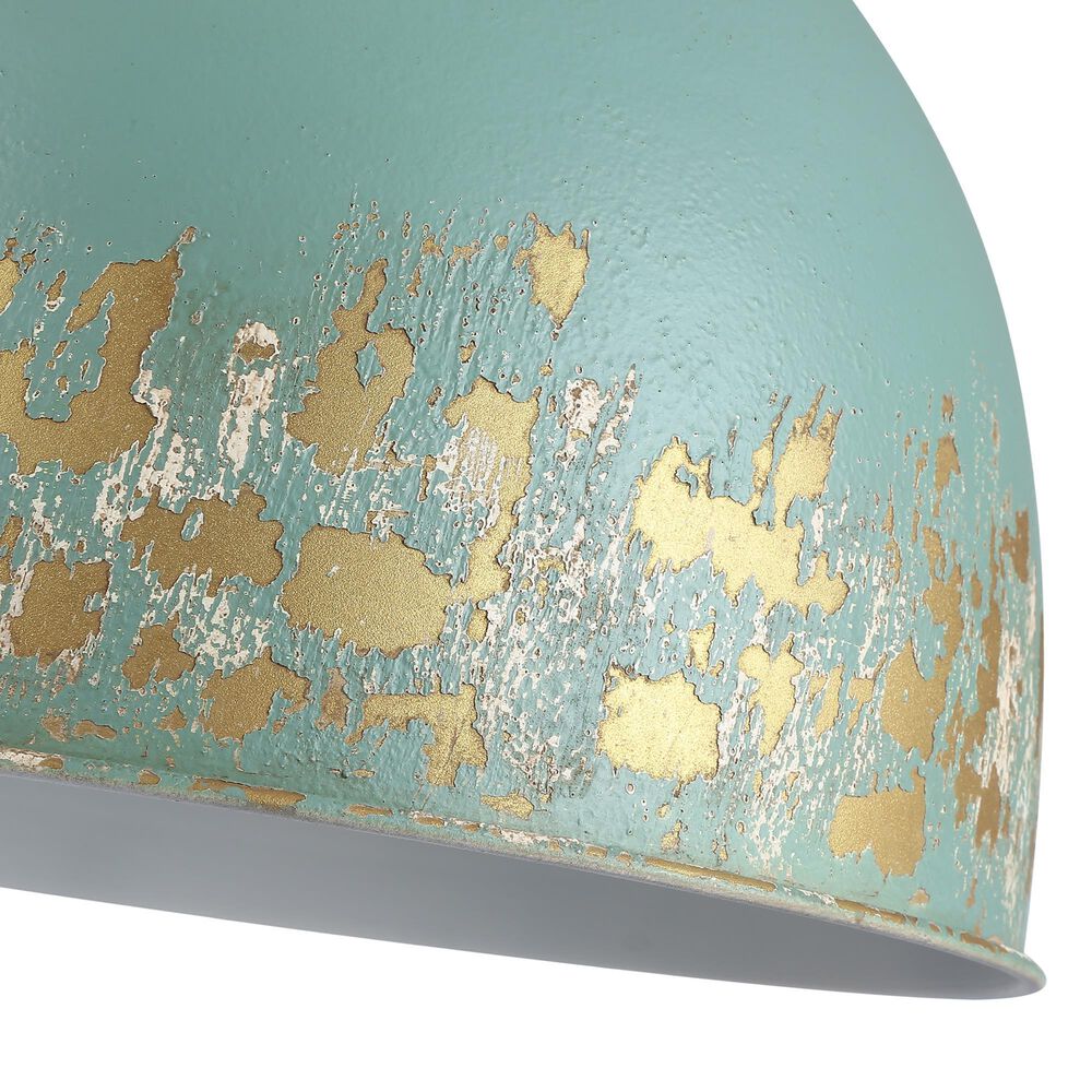 Golden Lighting Alison 5-Light Pendant with Teal Shade in Vintage Gold, , large