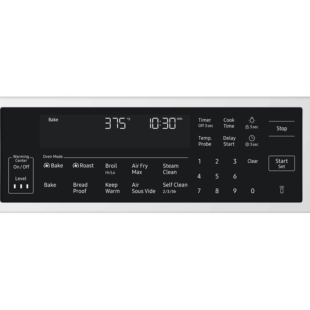 Samsung Bespoke 6.3 Cu. Ft. Smart Slide-In Electric Range with Illuminated Precision Knobs in White Glass, , large