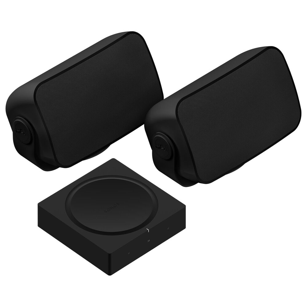 SONOS 3-Piece Amplifier with Outdoor Speakers Set in Black, , large