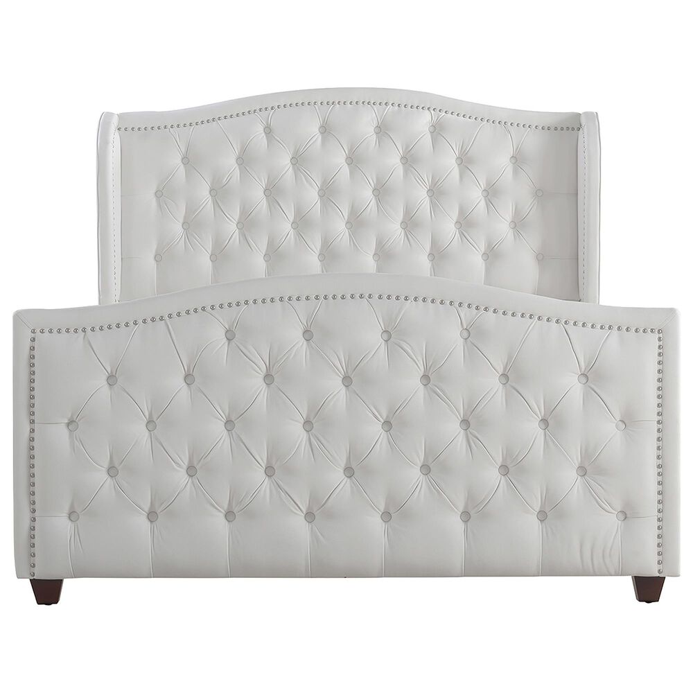 Jennifer Taylor Home Marcella Queen Upholstered Bed in Bright White NFM
