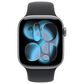 Apple Watch Series 11 (GPS+Cellular) 42mm Aluminum Case with Black Sport Band - M/L in Space Gray and 2-Year AppleCare+, , large