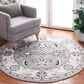 Safavieh Micro-Loop MLP384F 5" Round Gray and Ivory Area Rug, , large