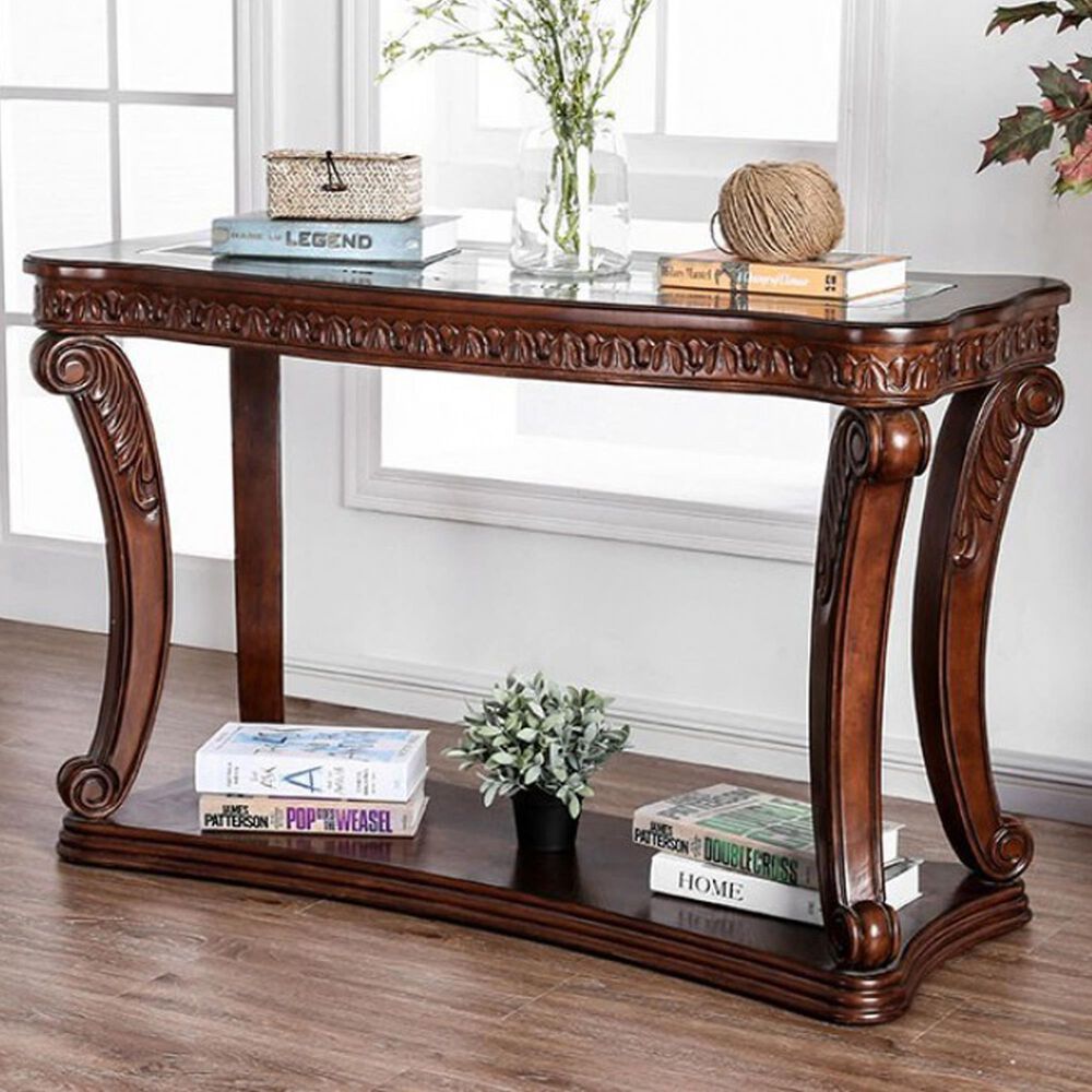 Furniture of America Hurtado Sofa Table in Dark Oak, , large